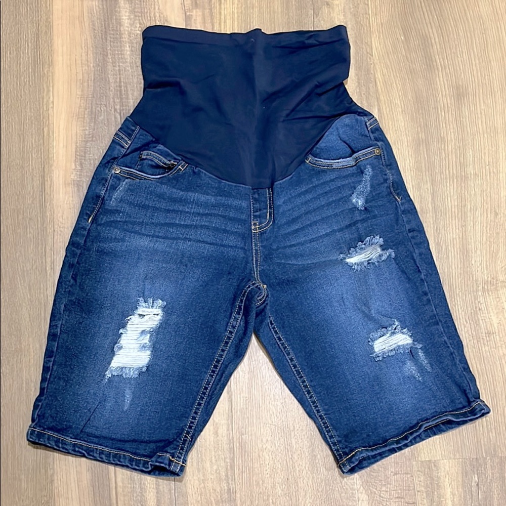 Indigo Blue size M Denim Maternity Shorts